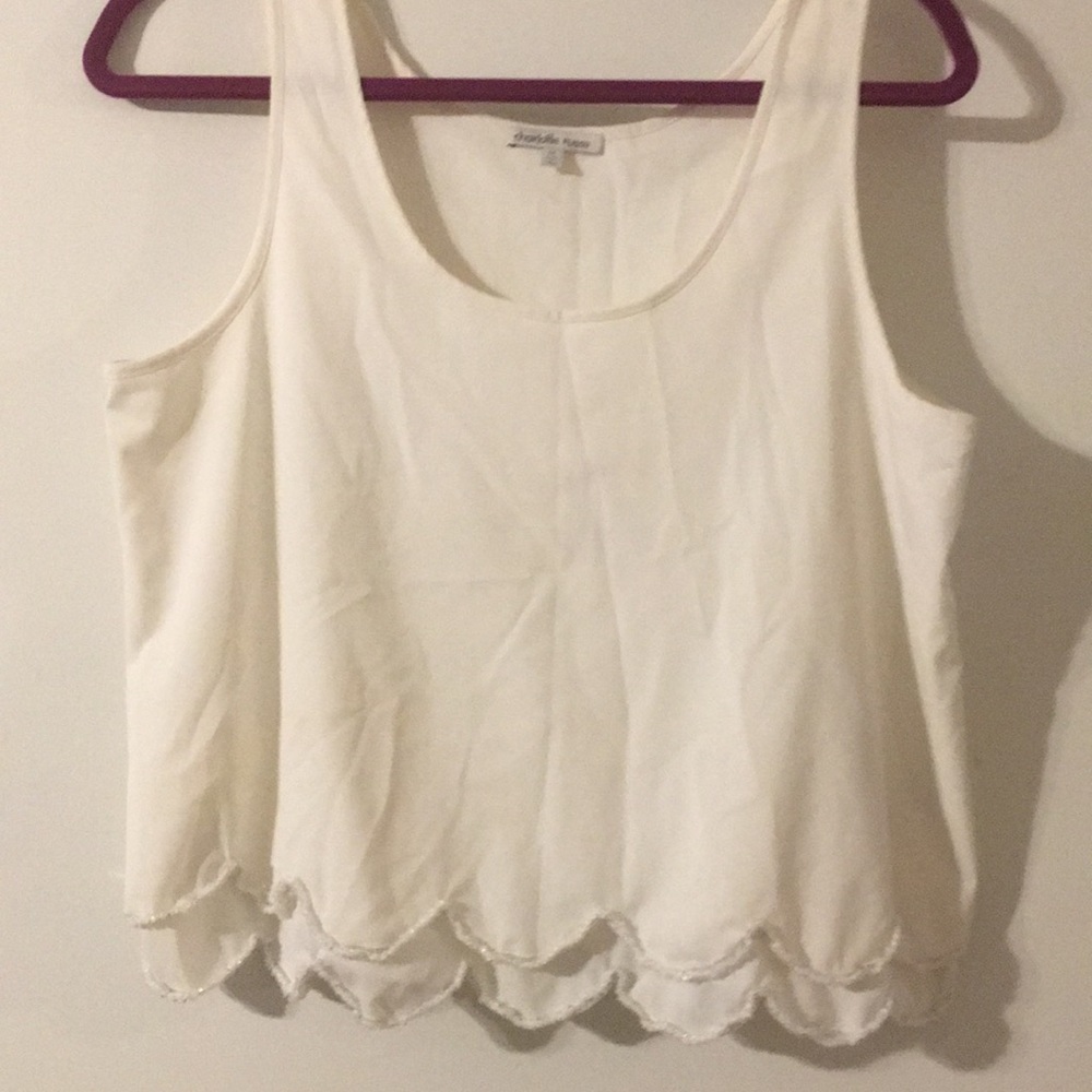 Cream Scalloped Blouse
